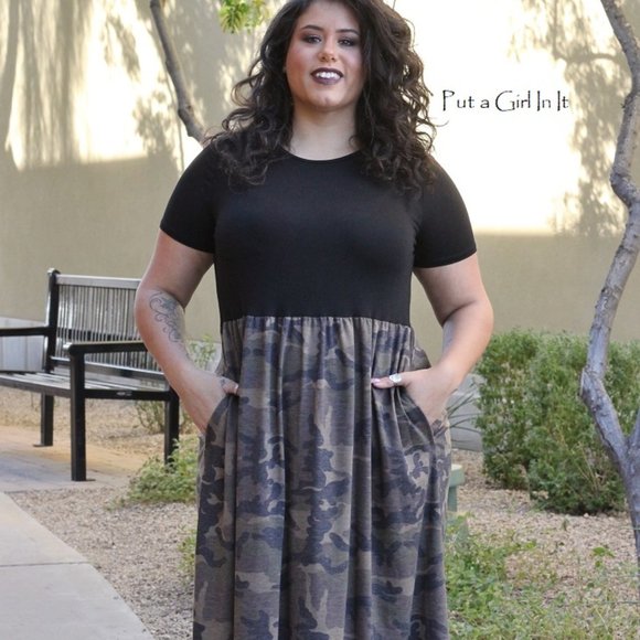 Put a Girl In It Dresses & Skirts - NEW Womens Plus Size Camouflage Camo Dress Pockets